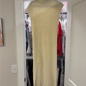 SHEIN Light Yellow Ribbed Maxi Dress